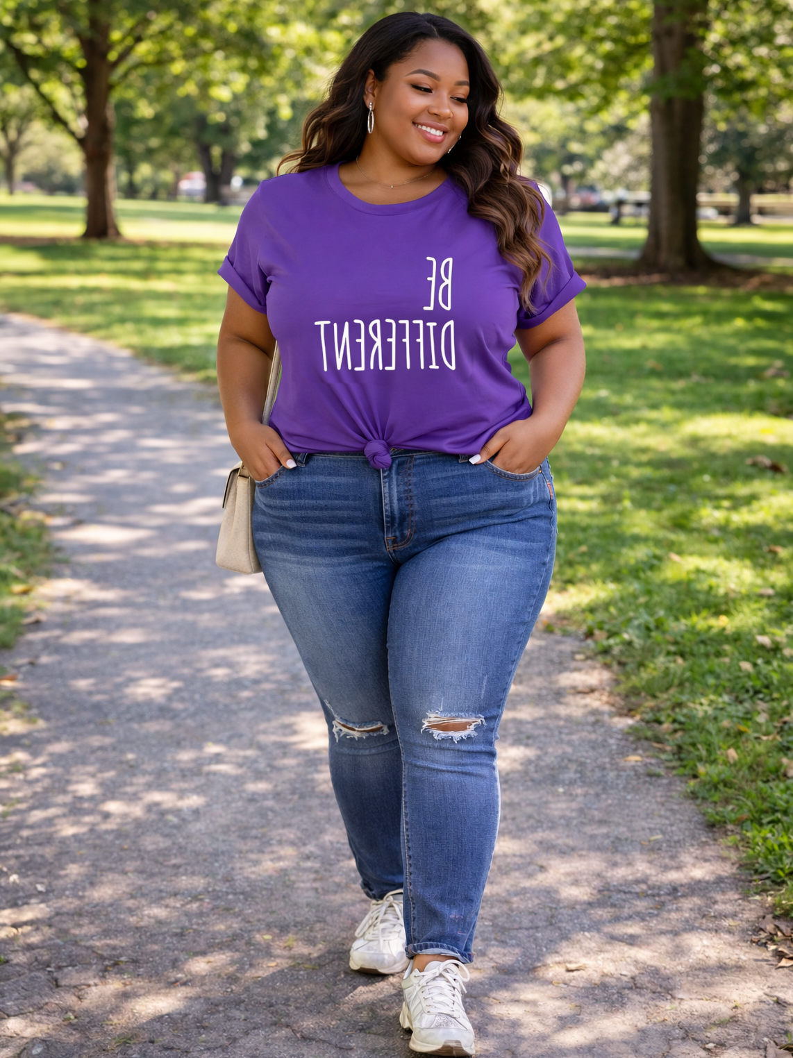 Be Different Graphic Plus Size T-Shirt, plus size t-shirt, styled view