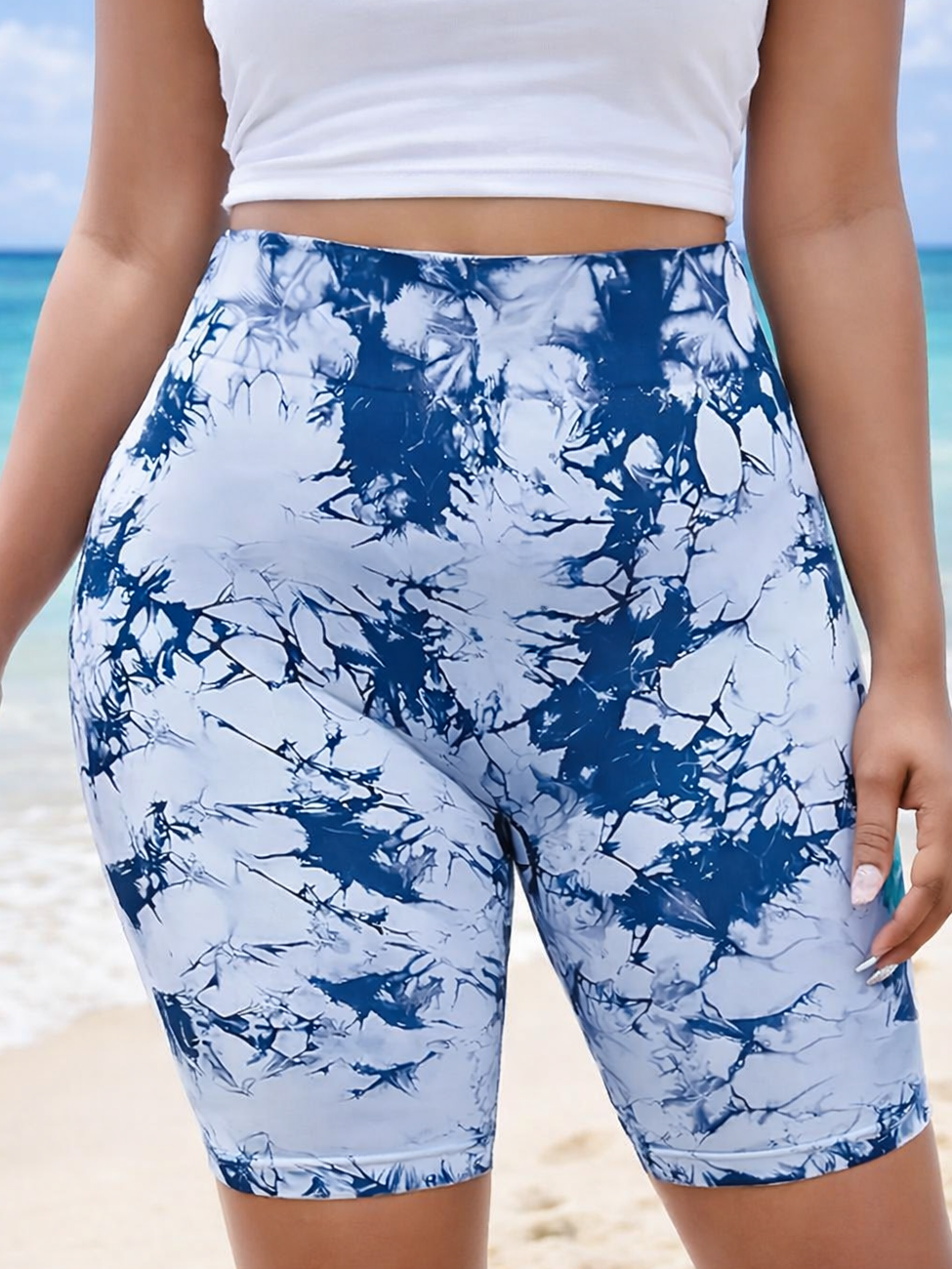 Canna Plus Size Bike Shorts by Run Free by Vee, plus size pants, detail view