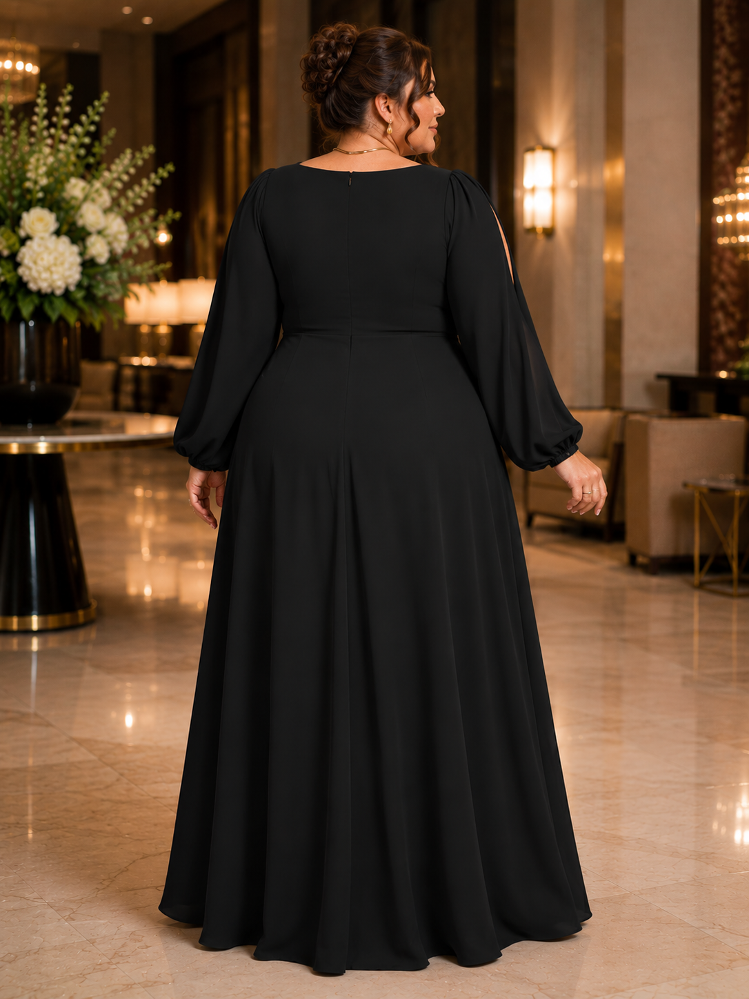 Laura Plus Size Chiffon Gown