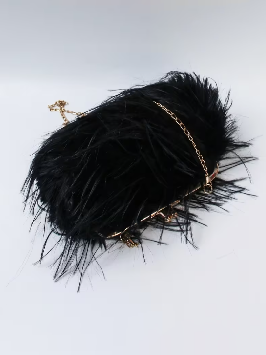 Faux Fur Bag in Black