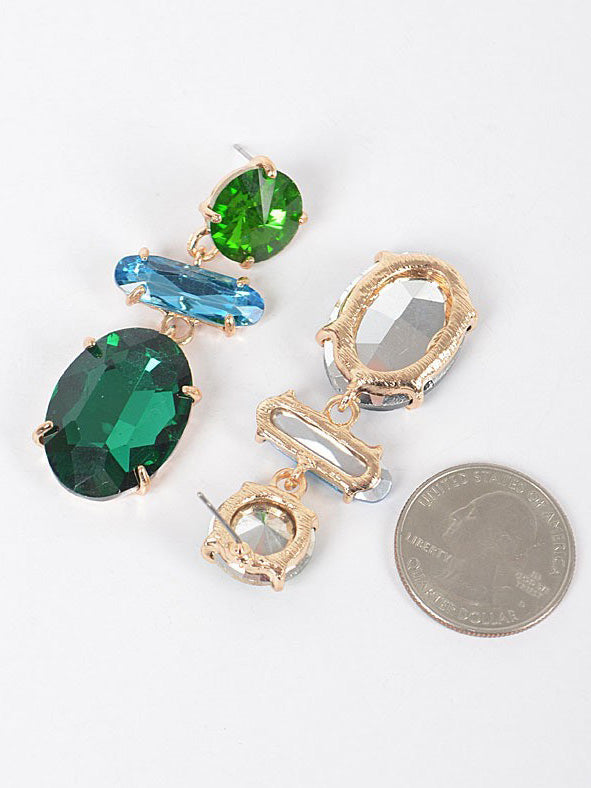 Stone Gem Earrings, earrings, alternate view