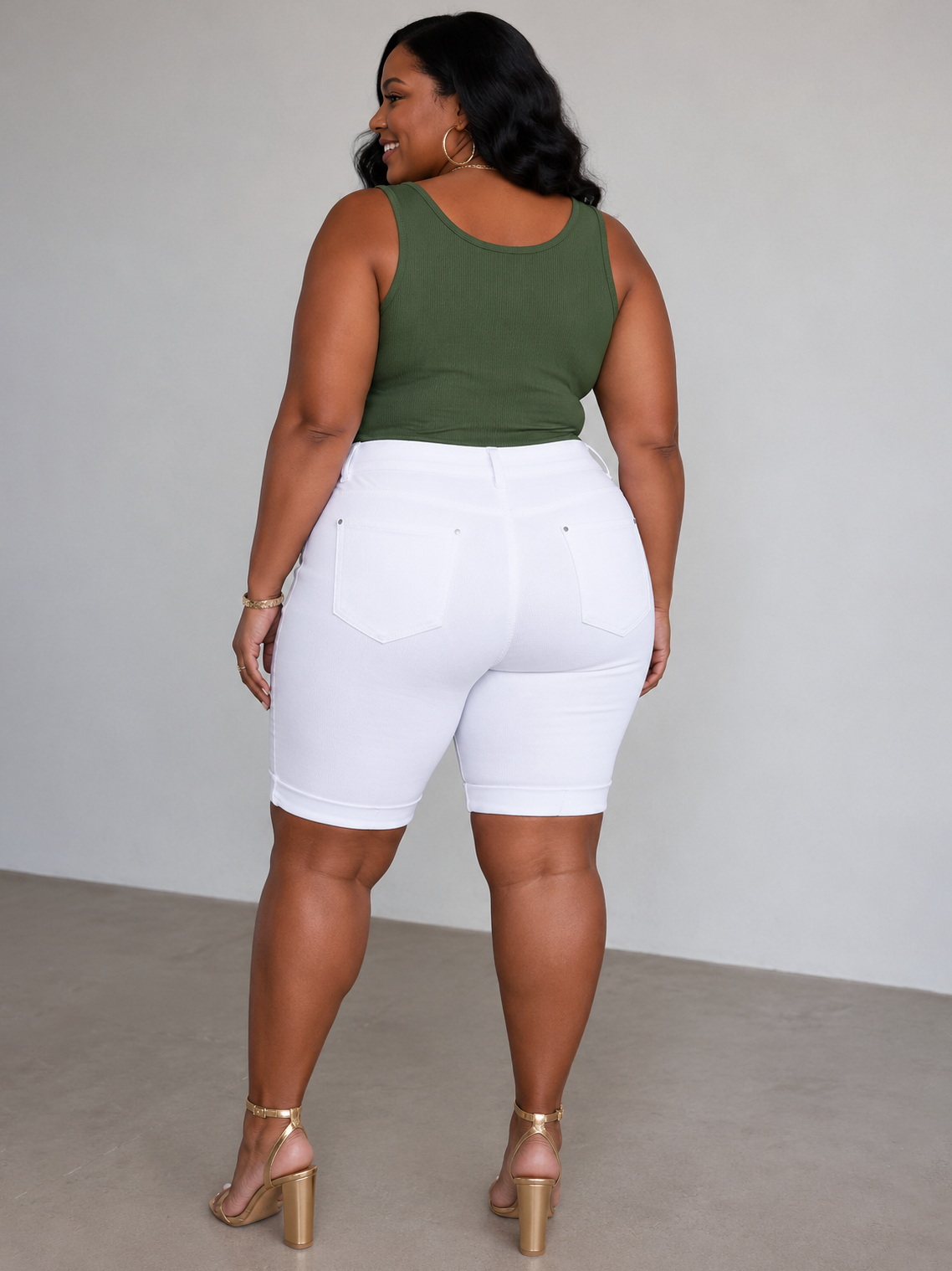 Brianna Denim Plus Size Shorts