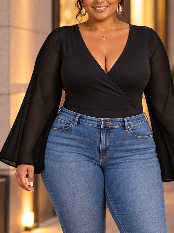 Simplicity Plus Size  Bodysuit