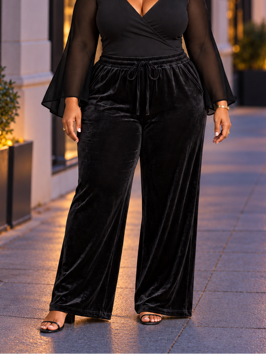 Krista Pull On Velvet Plus Size Pant