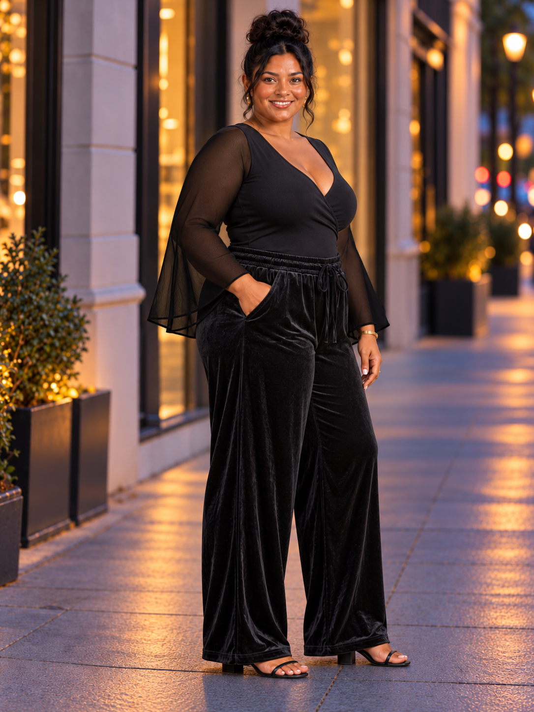 Krista Pull On Velvet Plus Size Pant