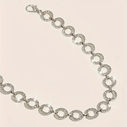 Plus Size Chain Belt with Rhinestone Discs, belt, alternate view