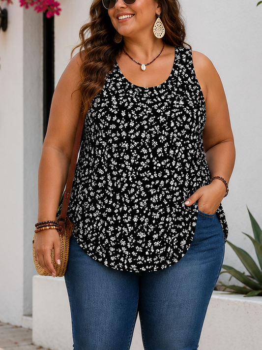 Niah Printed Plus Size Tank Top