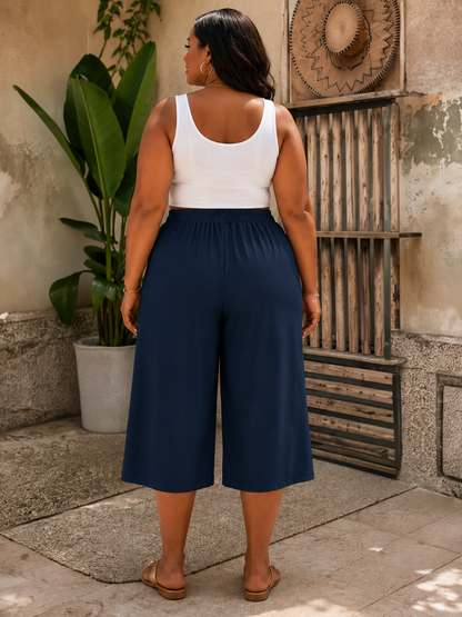 Angie Pull On Plus Size Culotte
