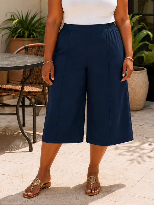 Angie Pull On Plus Size Culotte