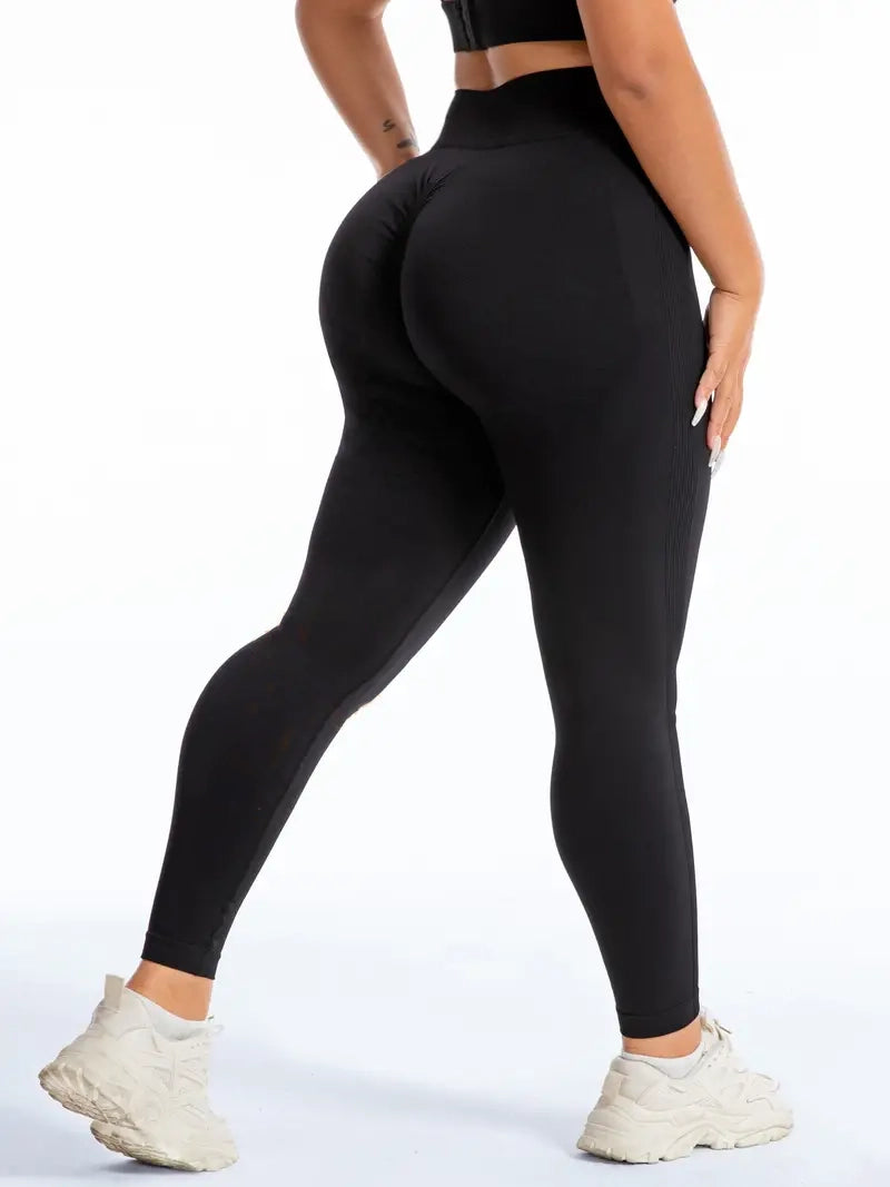 Baccara Plus Size Butt Lift Leggings by Run Free by Vee, plus size leggings, front view