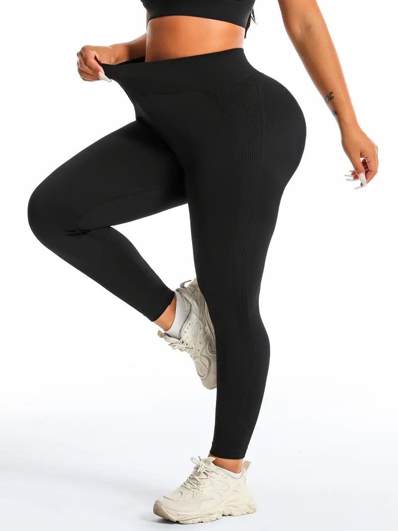 Baccara Plus Size Butt Lift Leggings by Run Free by Vee, plus size leggings, detail view