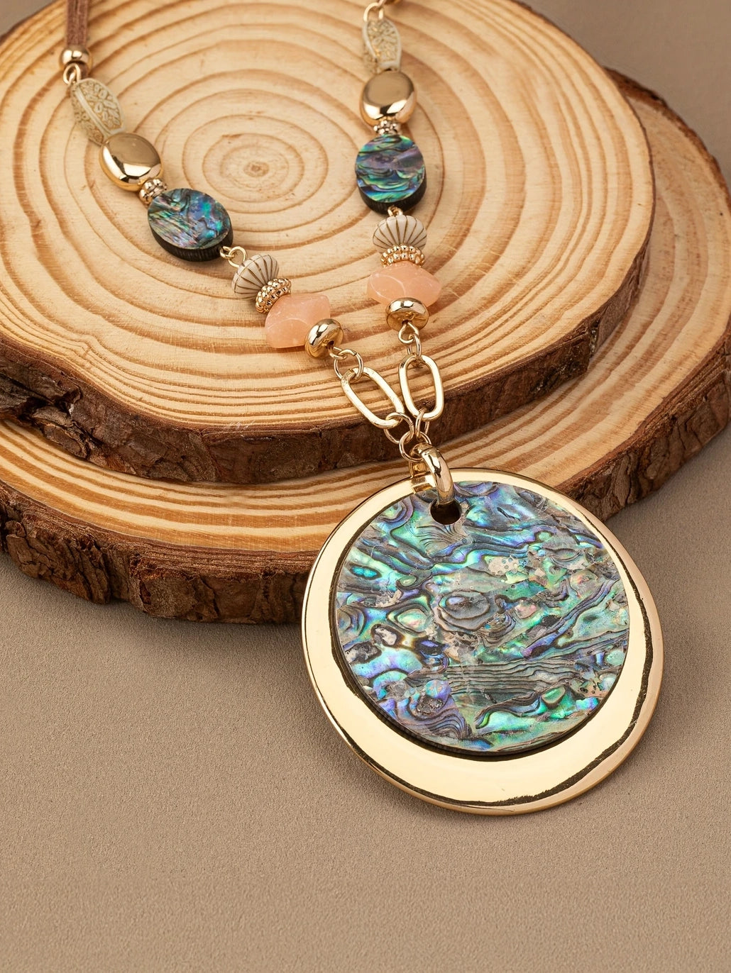 Bohemian Vintage Necklace, earrings, front view