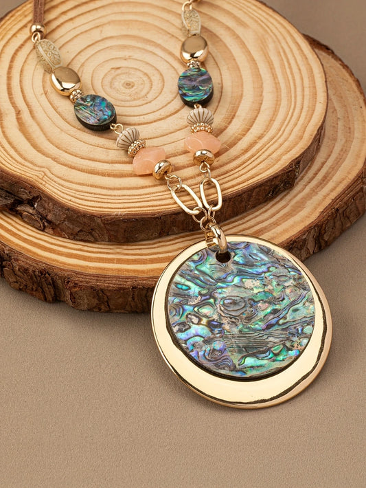 Bohemian Vintage Necklace, earrings, front view