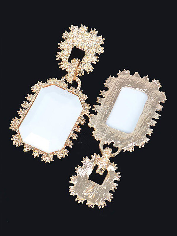 Bold Earrings with Gold Speckled Trim, earrings, detail view