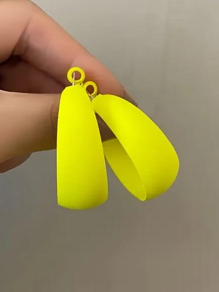 Bold Statement Yellow Hoops, earrings, alternate view