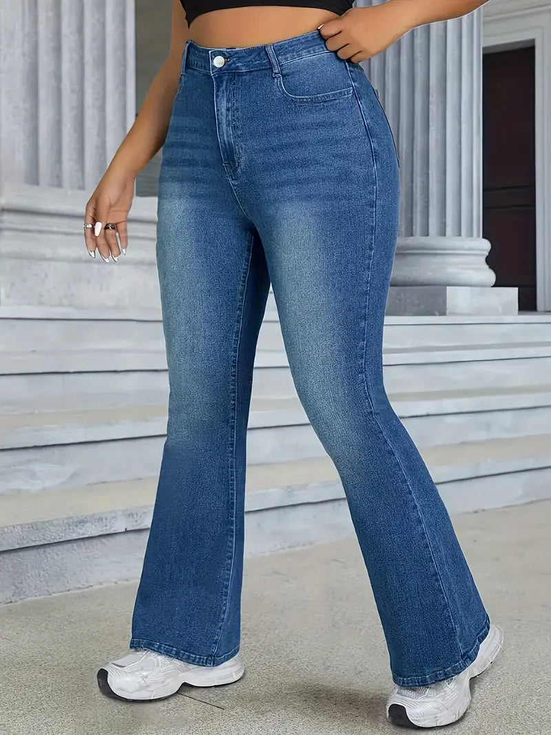 Celeste Bootcut Plus Size Jeans, plus size jeans, front view