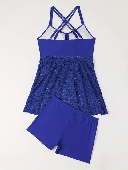 Charlotte Two-Piece Tankini Set Plus-Size Swimwear, plus size swimwear, alternate view