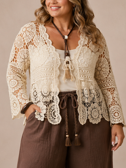 Melissa Crochet Plus Size Cardigan