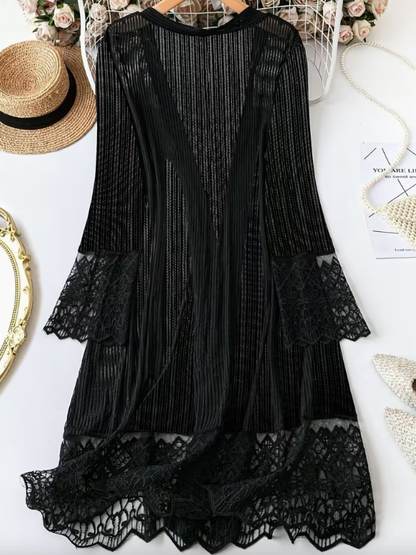 Boho Sheer and Lace Plus Size Kimono
