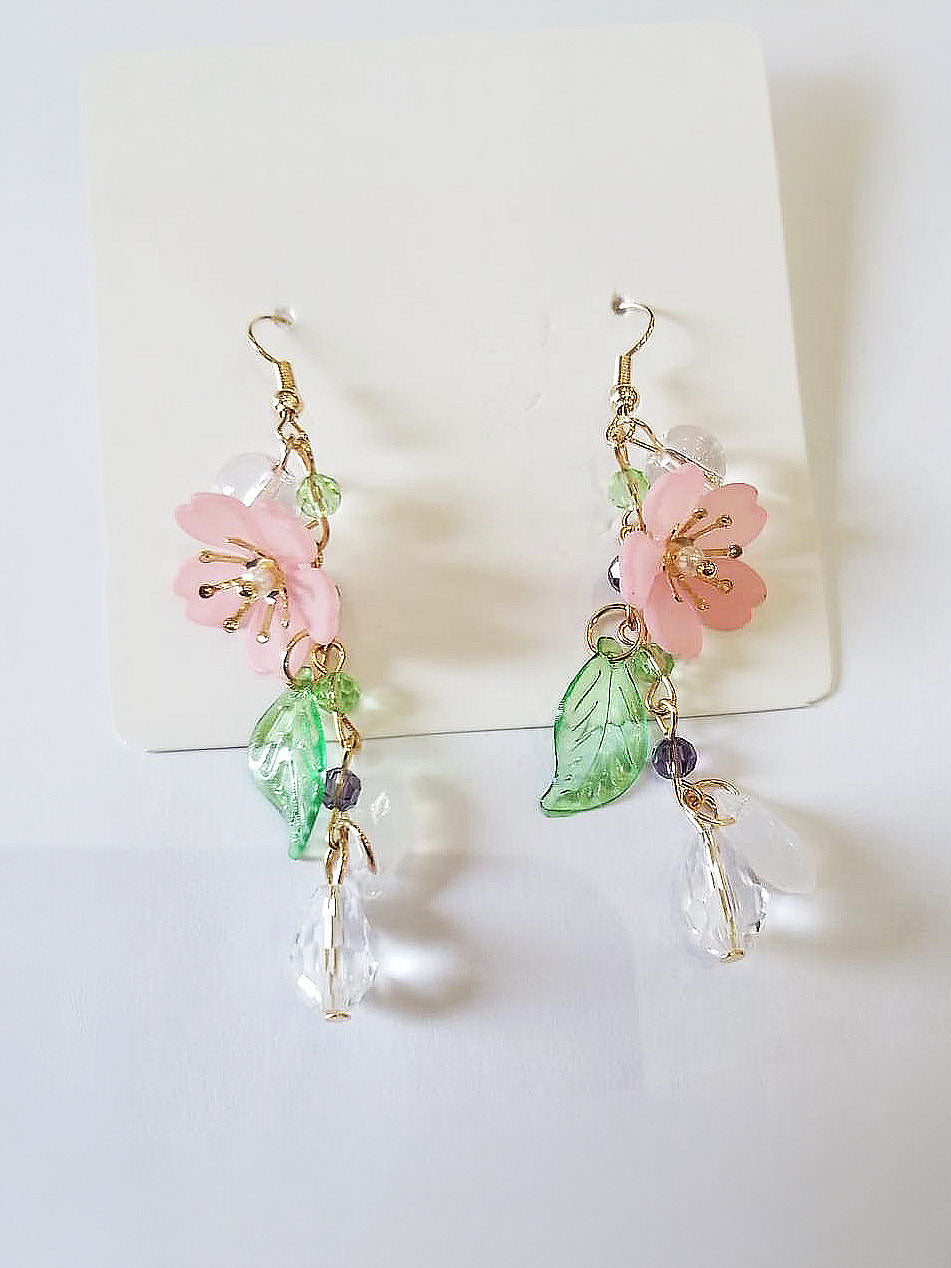 Delicate Floral Vine Garden Earrings, earrings, front view