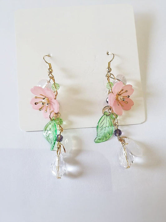 Delicate Floral Vine Garden Earrings, earrings, front view