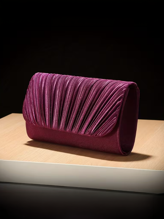 Elegant Pleated Evening Clutch, clutch, front view