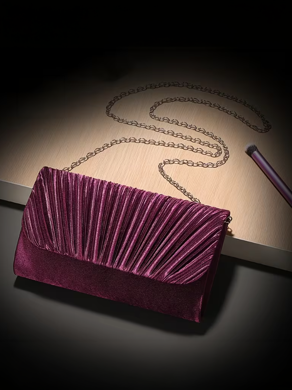 Elegant Pleated Evening Clutch, clutch, alternate view