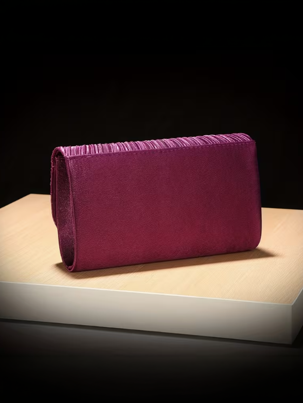Elegant Pleated Evening Clutch, clutch, detail view
