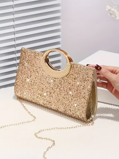 Elegant Glitter Evening Clutch, clutch, alternate view