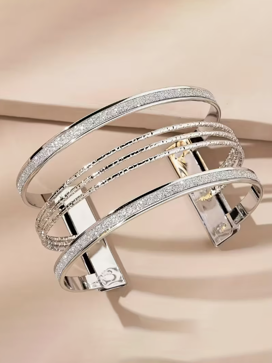 Elegant Open Cuff Bracelet, bracelet, alternate view