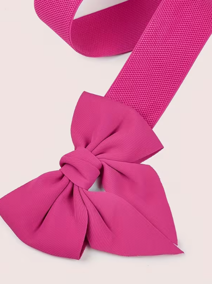 Front Bow Stretch Plus Size Belt, belt, styled view