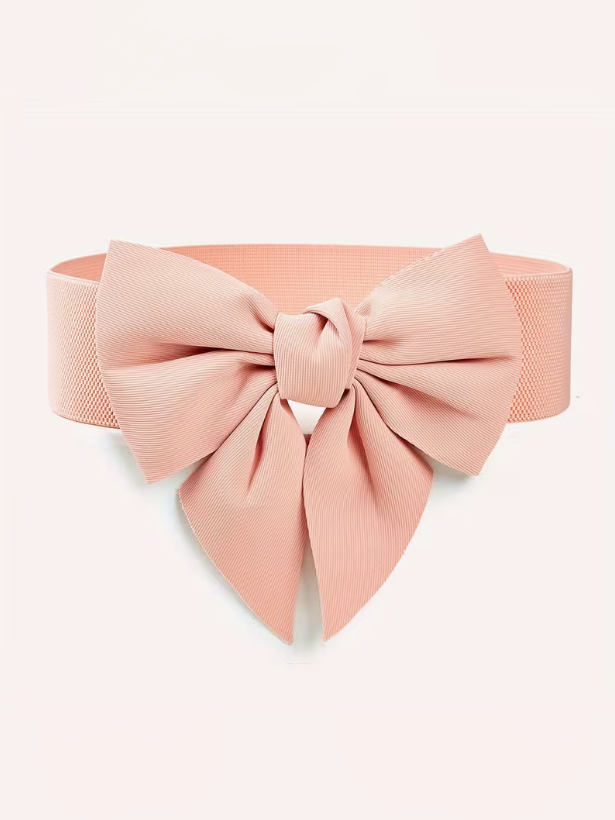 Front Bow Stretch Plus Size Belt, belt, front view