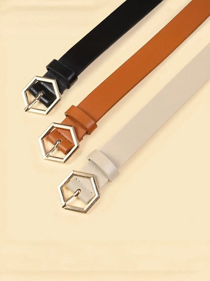 Geo Buckle Plus Size Belt, belt, front view