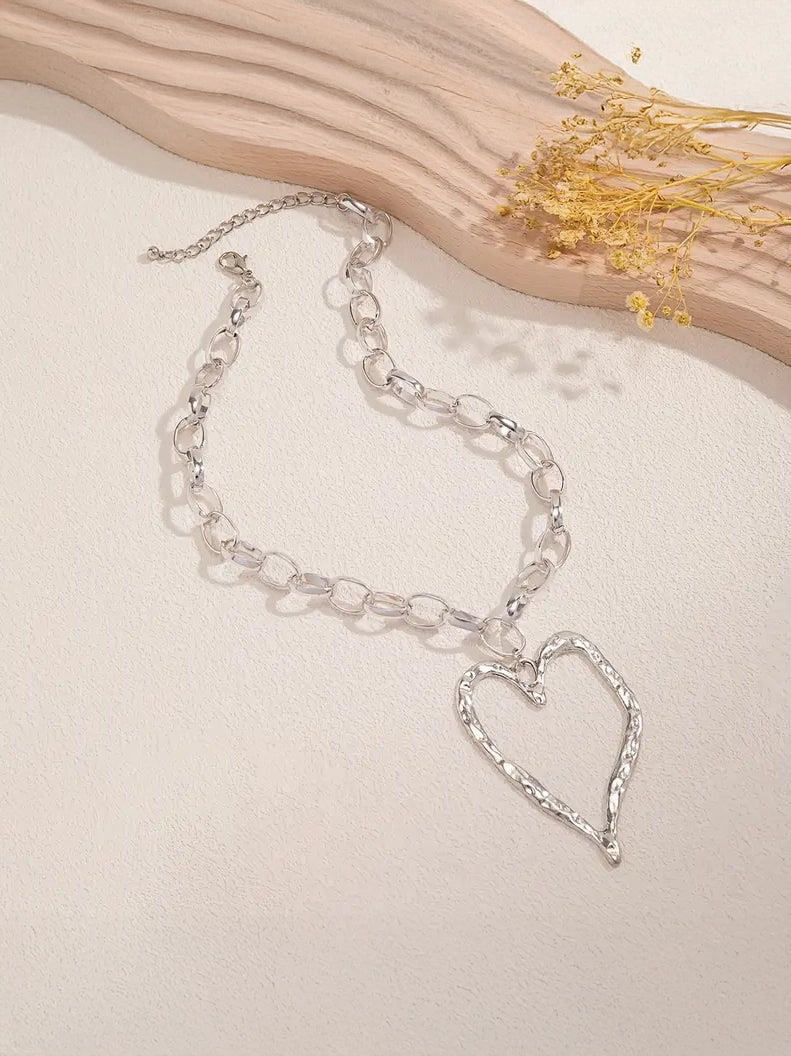 Hallow Heart Necklace, earrings, alternate view