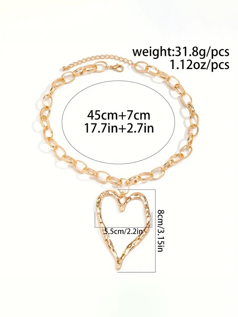 Hallow Heart Necklace, earrings, detail view