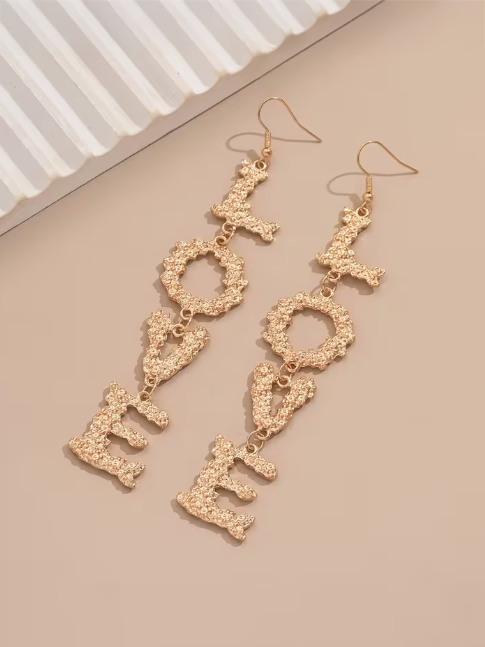 Love Layered Dangle Earring, earrings, alternate view