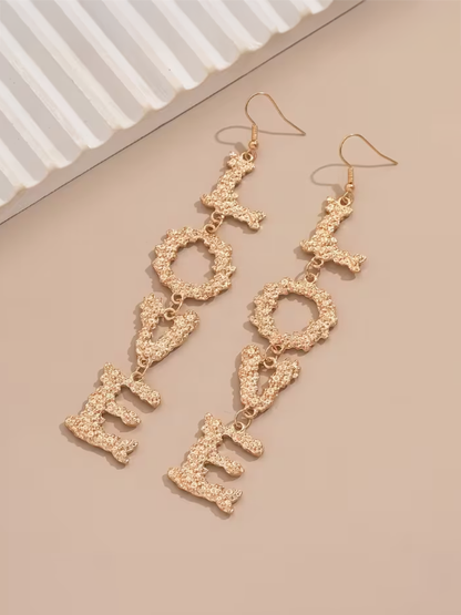 Love Layered Dangle Earring, earrings, alternate view