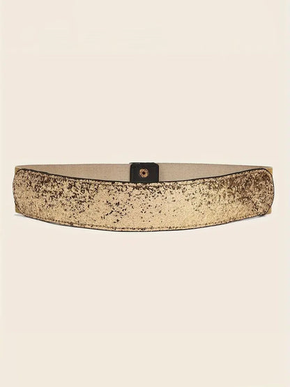 Metallic Glitter Plus Size Belt, belt, styled view