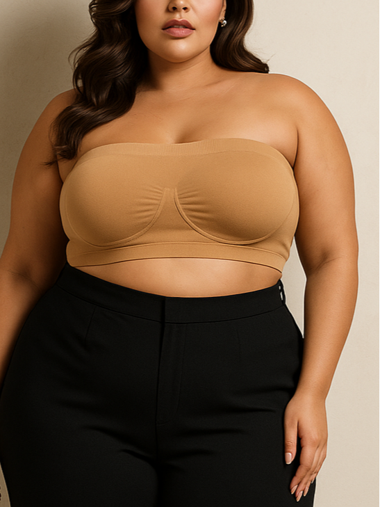 Noa Seamless Plus Size Bandeau, plus size bra, front view