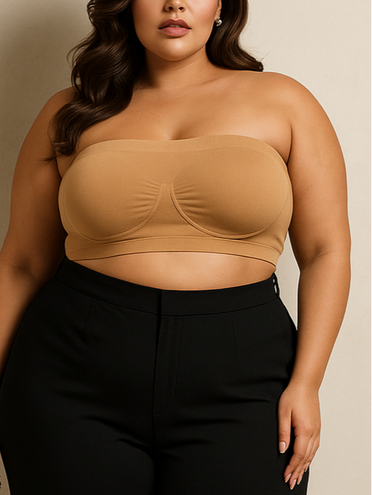 Noa Seamless Plus Size Bandeau, plus size bra, front view