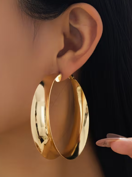 Oversized Hoop Earrings, earrings, front view