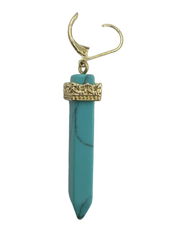 Prism Gemstone Dangle Earrings, earrings, detail view