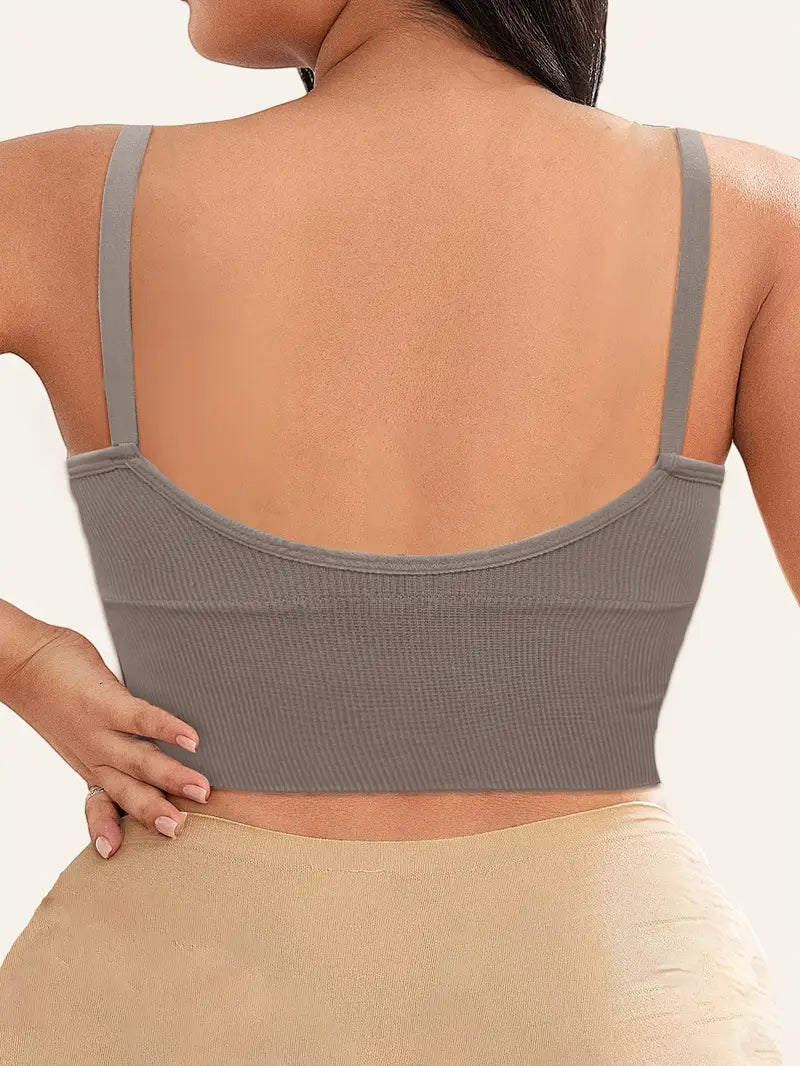Rosalie Ribbed Plus Size Bralette by Run Free by Vee, plus size bra, detail view