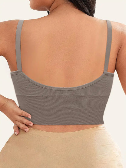 Rosalie Ribbed Plus Size Bralette by Run Free by Vee, plus size bra, detail view