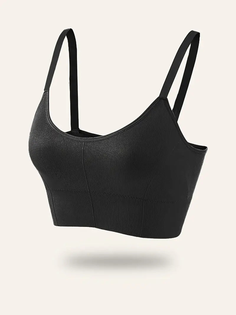 Rosalie Ribbed Plus Size Bralette by Run Free by Vee, plus size bra, product view