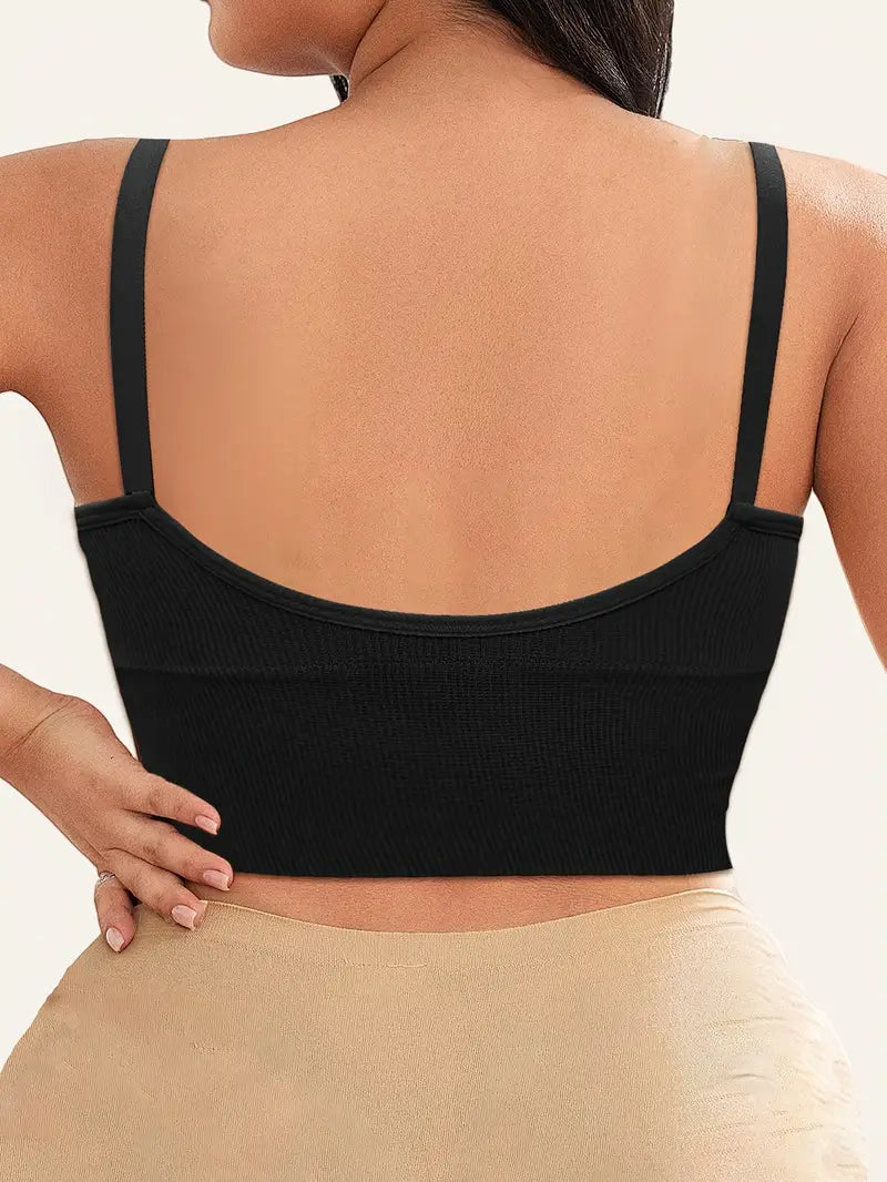 Rosalie Ribbed Plus Size Bralette by Run Free by Vee, plus size bra, product view