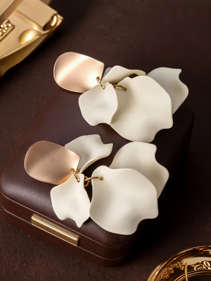 Petal Dangle Earrings in Ivory