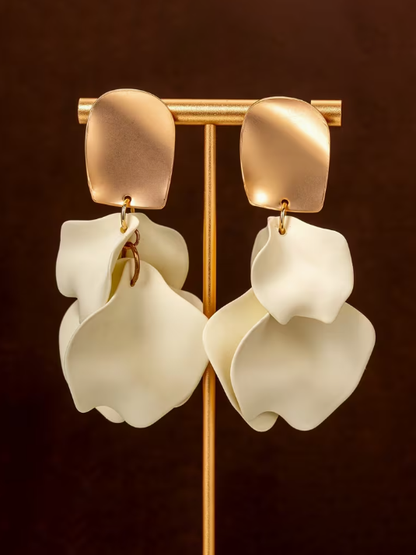 Petal Dangle Earrings in Ivory
