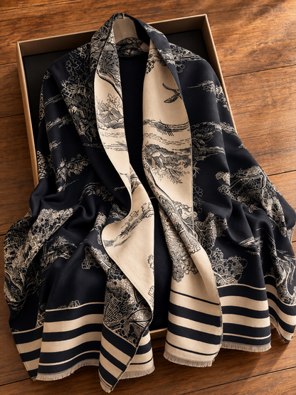 Scenery Two Tone Blanket Scarf
