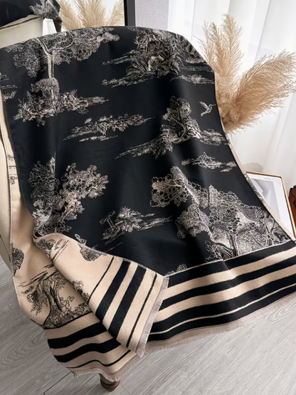 Scenery Two Tone Blanket Scarf